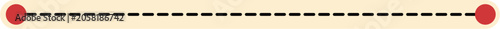 Minimalist Red Dots Connected by Dashed Line on Light Background