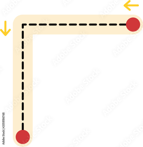 Educational Tracing Worksheet for Children with Corner Path