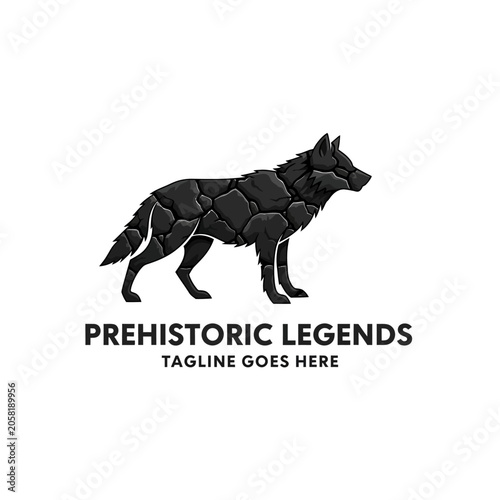 Rugged and strong wolf emblem ideal for outdoor equipment brands, rock climbing clubs, and heavy-duty gear companies.