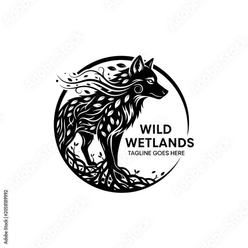 Professional circular logo design blending wildlife with forest imagery for environmental and conservation organizations.