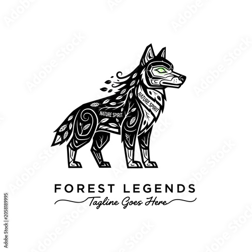 Artistic wildlife graphic perfect for outdoor gear, environmental NGOs, wilderness adventure companies, and majestic spirit branding.