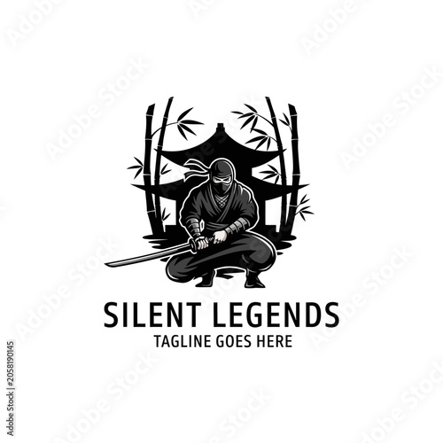 Peaceful yet powerful martial arts emblem suitable for meditation centers, schools, and cultural heritage brands.