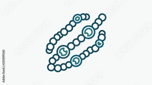 Foto Microscopic view of bacteria cells forming chains and clusters.
