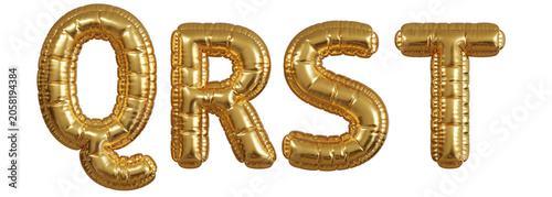 Golden Balloons Forming Letters Q, R, S, T
