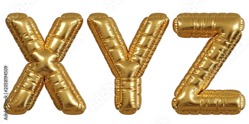 Golden Balloon Letters XYZ
