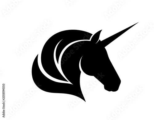 Ultra-minimal icon-style unicorn