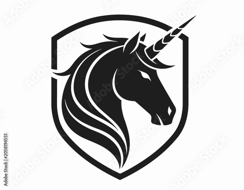 Minimalist unicorn logo