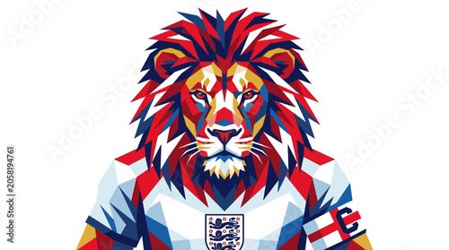 Foto Geometric illustration of england national football team lion mascot