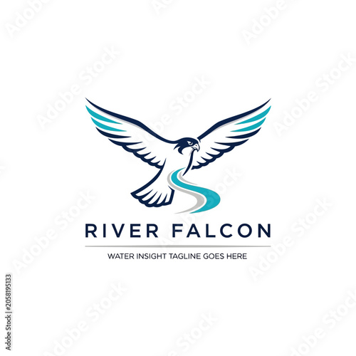 Fotografie Modern and fluid animal emblem suitable for environmental organizations, water sports, and logistics companies emphasizing speed, grace, and natural flow