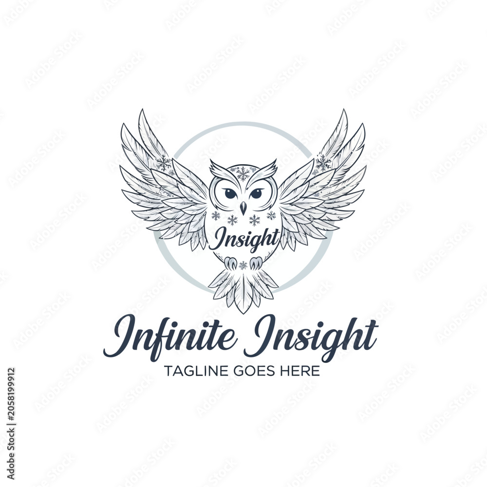 Fototapeta premium Inspiring logo ideal for educational institutions, consulting firms, or creative studios focusing on wisdom, vision, and growth.
