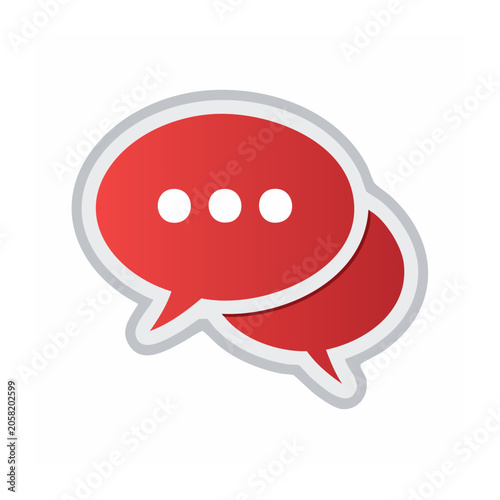 Red speech bubble icon with three dots