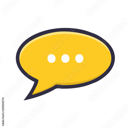 Yellow Speech Bubble Icon