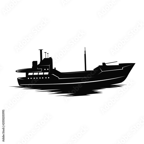 Canvastavla Ship Logo Design Illustration, Sailing Ship, Cargo Ship, Maritime Transportation