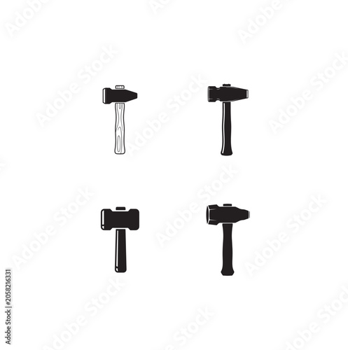 Hammer icon vector illustration, construction and tool symbol.