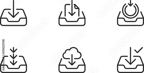 Downloads with Various Status Icons Including Success, Error, and Cloud Uploads