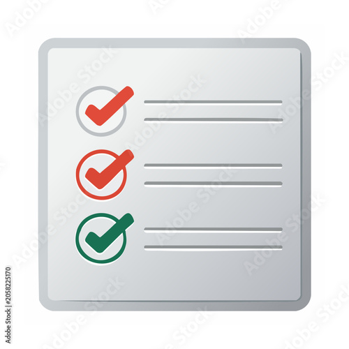Checkbox list icon with red and green checkmarks