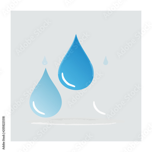 Flat Design Water Droplets Illustration