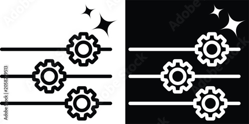 refine Two-tone version in black and white background