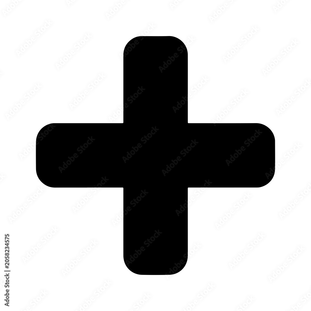 Fototapeta premium Simple Black Plus Sign Or Addition Symbol Icon