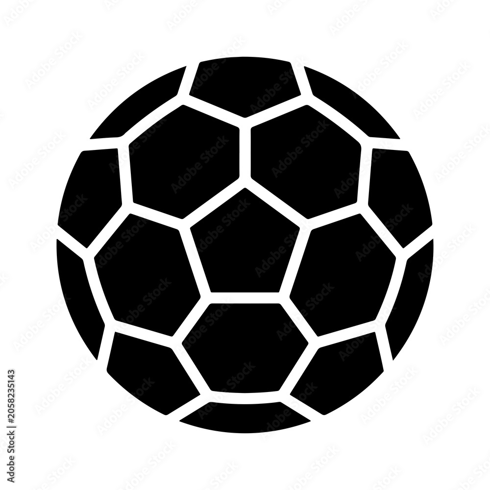 Naklejka premium Minimalist Soccer Ball Icon Vector Illustration