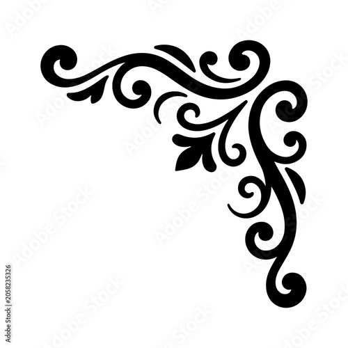 Elegant Victorian Decorative Flourish Corner Ornament