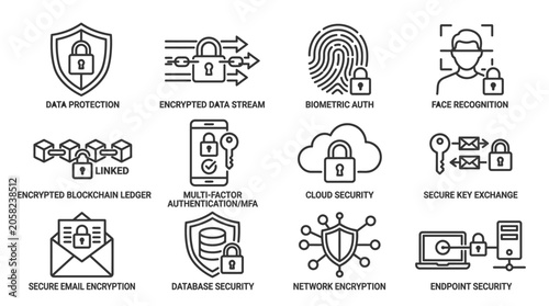 Digital Security Icons and Concepts.
