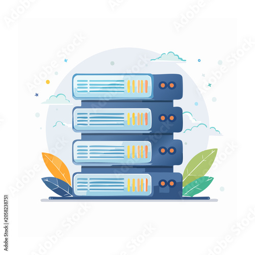 Flat design vertical bar chart with upward trend