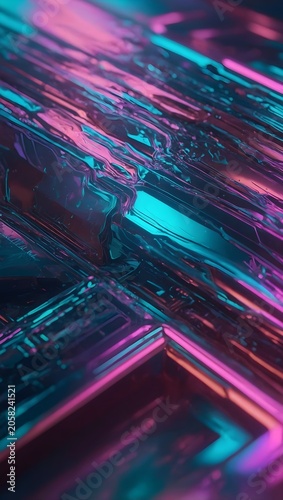 Iridescent Neon Holographic Background