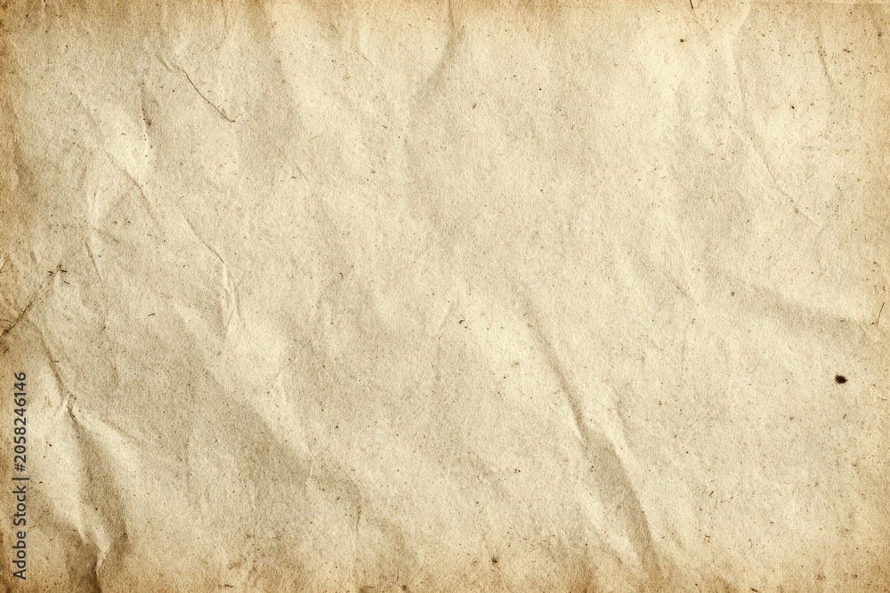 Naklejka premium Aged, wrinkled parchment paper with subtle texture and specks