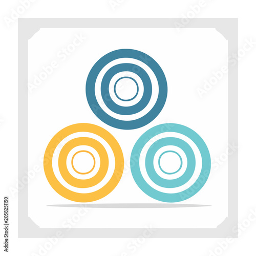 Flat design loading icon set in blue orange and cyan