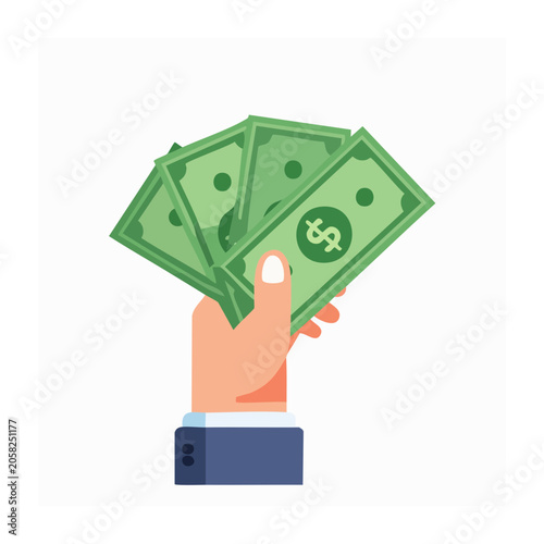 Flat design money bag with coin and piggy bank icon