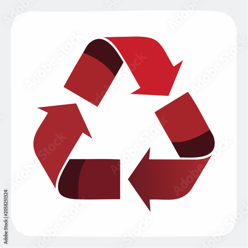 Red recycling symbol