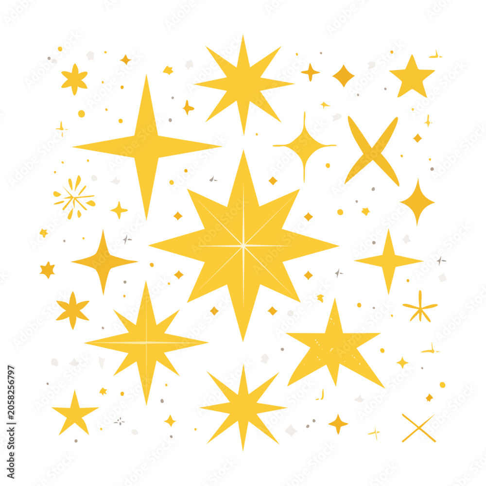 Obraz premium Flat design sun and star pattern