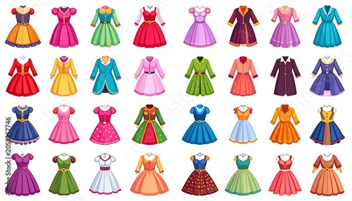 Assorted vintage dresses