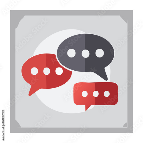 Flat design speech bubbles icon set