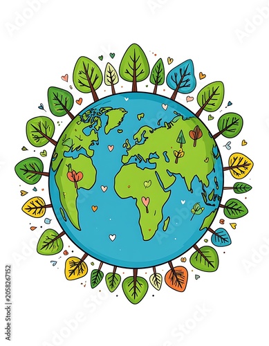 Earth with leaves