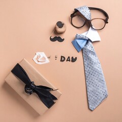 A flat lay of Father's Day accessories and gifts