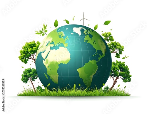 Earth & green planet