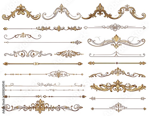 Elegant golden ornate dividers