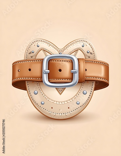 Leather heart belt buckle