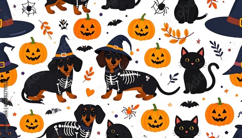 Halloween pups and kitties