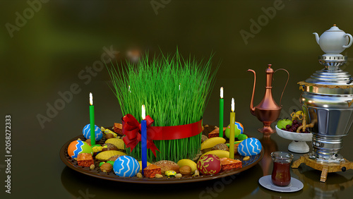 Nowruz holiday greeting card. Novruz bayram background
