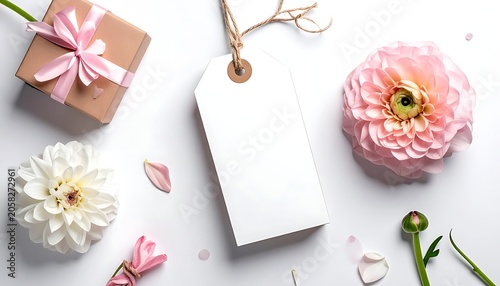 Gift, flowers, tag