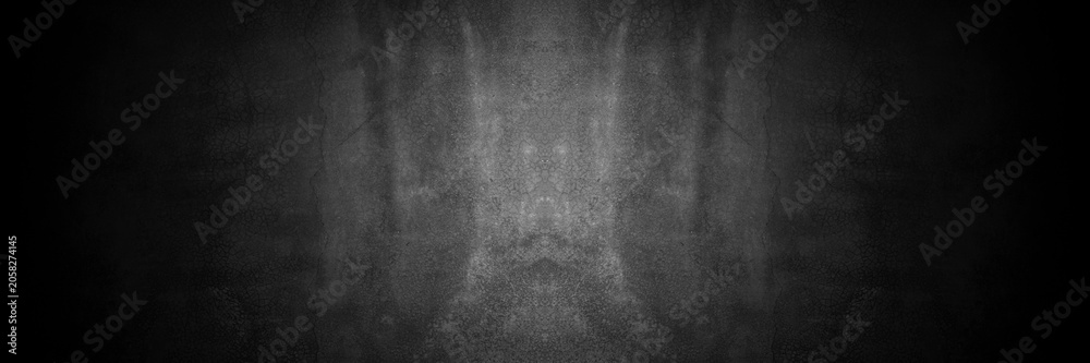 Obraz premium Old wall texture cement dark black gray background abstract grey color design are light with white gradient background.