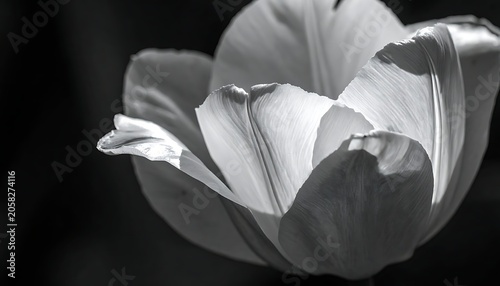 Illuminated bloom in monochrome