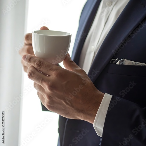 Man holding coffee cup