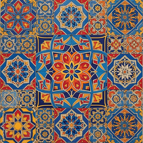 Colorful geometric pattern design elements.