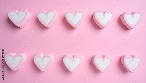 Heart-shaped marshmallows