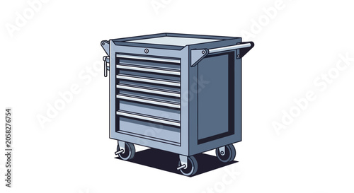 Obraz na plátně Gray metal industrial storage tool chest.