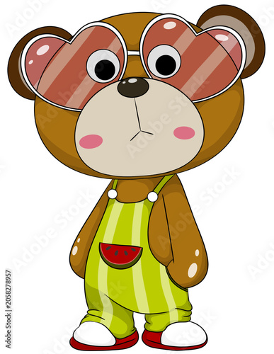 A cute brown bear cartoon character.